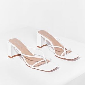 NASTY GAL Strappy Block Heeled Mules